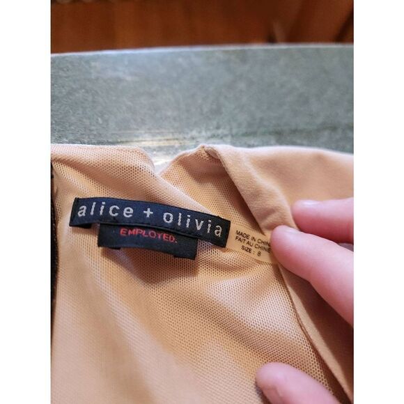 Alice+Olivia black&tan dress sz 8 - Picture 2 of 3